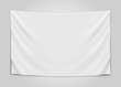 © hobbitfoot - Hanging empty white flag. Blank flag concept.