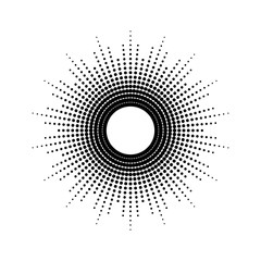 Wall Mural - dots drawing of rays of the sun in vintage style.