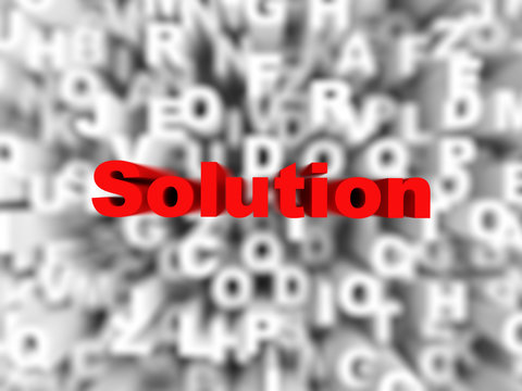 soluion word on typography background