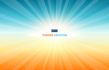 Wall Mural - morning sun shines in the sky in summer vacation. in the season of travel