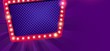 © ira_qiwi - Retro neon Lamps billboard on dark purple background. Billboard frame with bulb lamps. Vector illustration