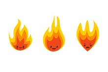 Vector Fire Flame Character Icons