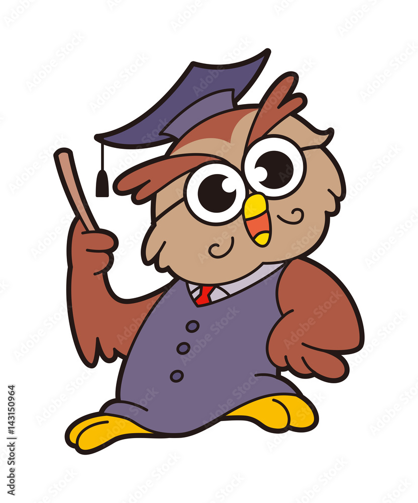 Ilustração do Stock フクロウ博士、フクロウ教授、フクロウ、梟
