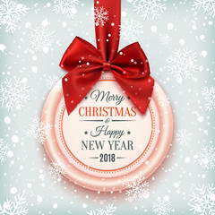 Poster - Merry Christmas and Happy New Year 2018 badge.