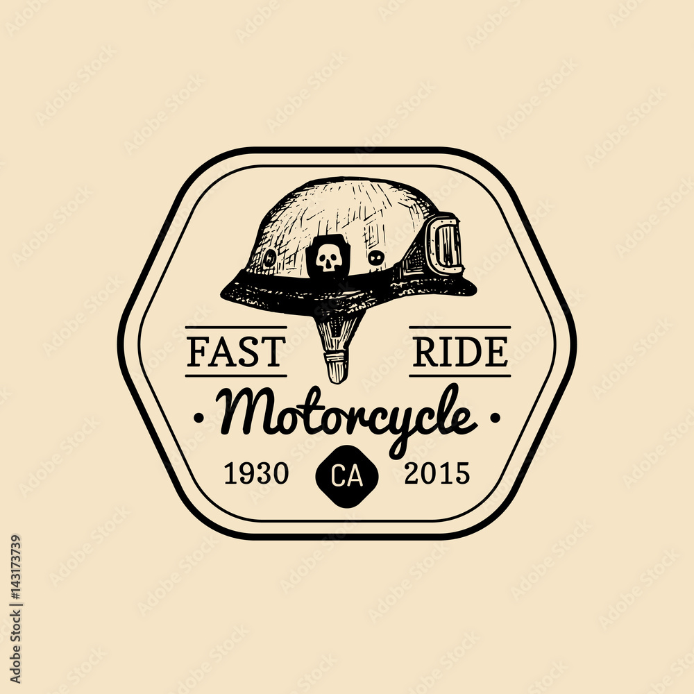 Fast Ride biker store logo. Motorcycle club sign. Garage label. Vector ...