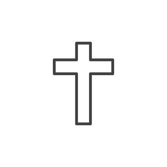 Christian cross line icon, outline vector sign, linear style pictogram isolated on white. Symbol, logo illustration. Editable stroke. Pixel perfect