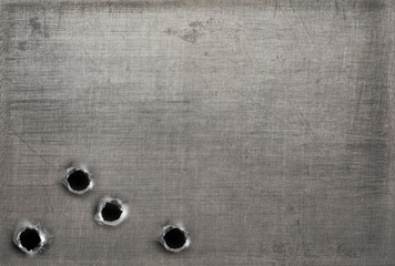 Wall Mural - metal with bullet holes