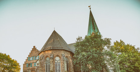 Canvas Print - Bremen city streets on a beautiful sunny day