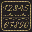 Gold numbers made from nautical rope