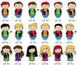 © pinkpueblo - Collection of Cute Stick Figure Students in Vector Format