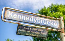 Kennedybrucke Sign In Hamburg, Germany