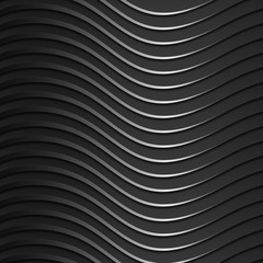 Poster - background of dark, metallic, shiny, wavy bands. modern 3d style. wallpaper for the website