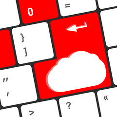 Poster - cloud sign on the computer keyboard keys