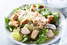 Caesar Salad In White Plate