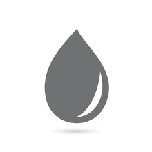 Icon Of A Drop Of Gray Water On A White Background