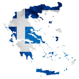 Fototapeta Paryż - ギリシャ　地図　 国旗　アイコン
