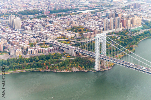 Obraz w ramie Washington Bridge aerial view, New York