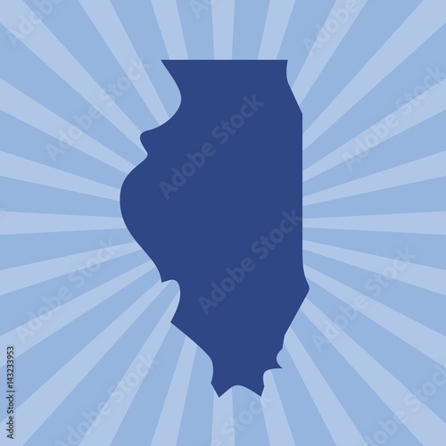 illinois map. logo vector. Poster Mural XXL