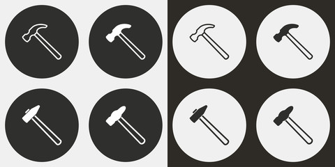 Sticker - Hammer icon set.