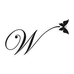 Wall Mural - butterfly logo vector. letter w.