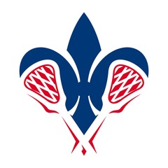 Poster - fleur de lis and lacrosse logo vector.