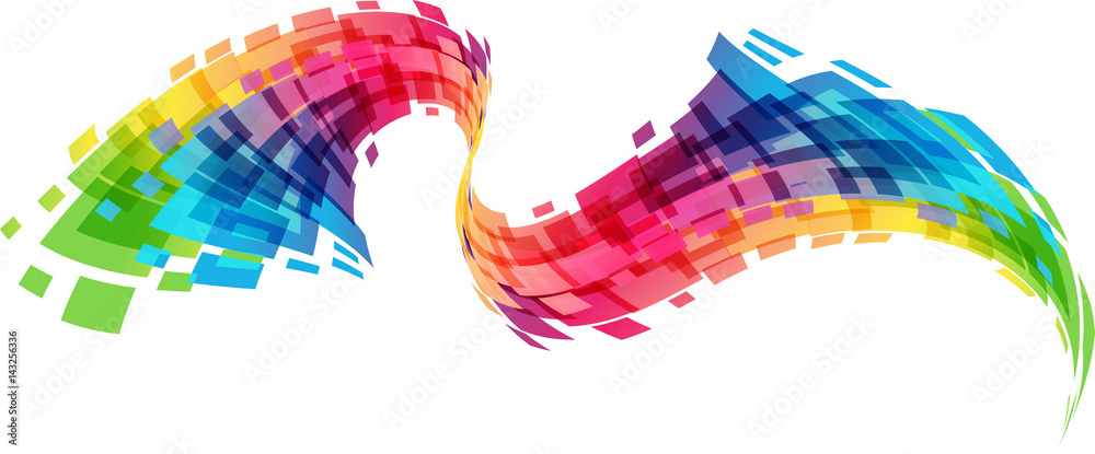 Abstract geometric colorful curve vector - obrazy, fototapety, plakaty 