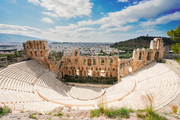 Fototapete - Herodes Atticus amphitheater of Acropolis, Athens, Greece
