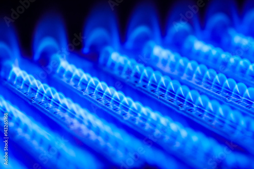 Cuadros en Lienzo Propane flame inside of gas boiler furnace