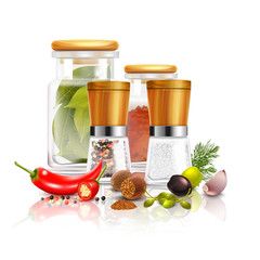 Wall Mural - Spices 3D Composition