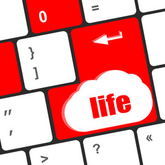 Poster - Life key in place of enter key - social concept