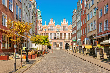 Canvas Print - Great Arsenal on Piwna Street at old town in Gdansk