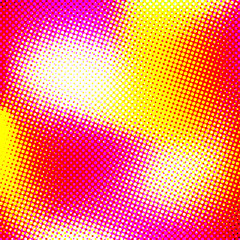 Poster - Color halftone texture, abstract gradient background with moire effect, circles pattern for design concepts, wallpapers, posters, web, presentations and prints. Vector illustration.