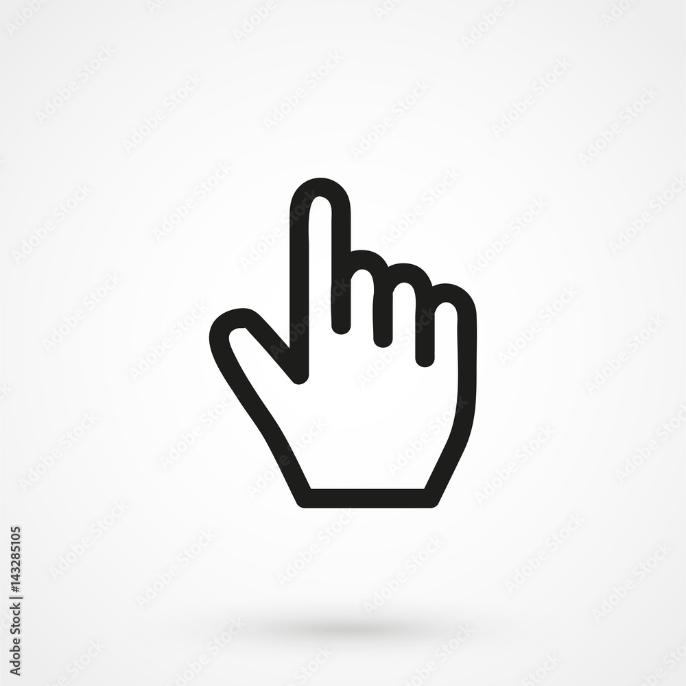 Hand icon, Touch icon, vector illustration Stock Vector | Adobe Stock, image size:1000x1000