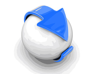 Poster - Arrow around sphere. Image with clipping path