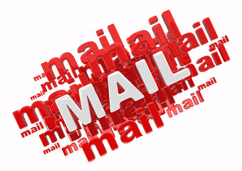 Poster - 3d e-mail sign. Image with clipping path