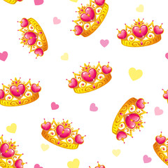 Sticker - Seamless pattern with cute princess crowns