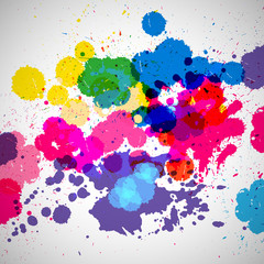 Wall Mural - holi background of color paint splashes, abstract colorful splash paint blots. bright spots and blob