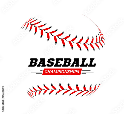 Baseball ball on white background. Wallpaper Mural