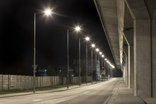 Night Road Under The Viaduct, Nitra, Slovakia