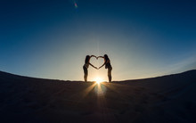 Friendship, Heart Of Two People Above The Sun