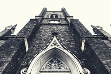Detail View Of A Vintage Anglican Church  Window 