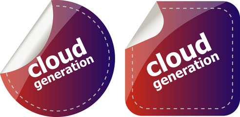 Poster - Cloud technology icon, label stickers set isolated