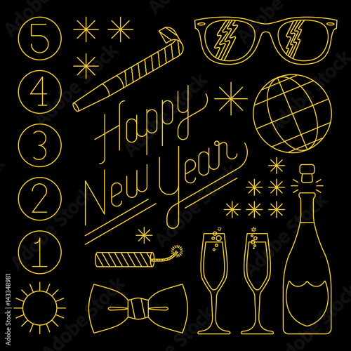 Photo New Years Eve Party icons celebration