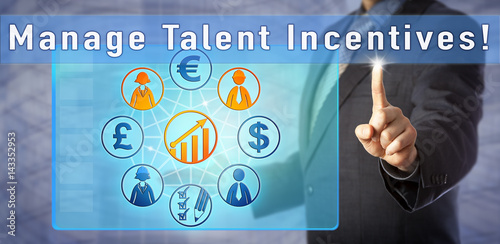Fotografie, Obraz Consultant pushing to Manage Talent Incentives!