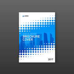 Wall Mural - Brochure cover design template for construction or technology company.