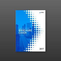 Wall Mural - Brochure cover design template for construction or technology company.