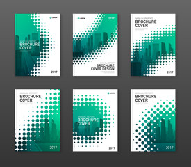 Wall Mural - Brochure cover design template for construction or technology company.