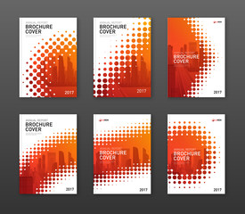 Wall Mural - Brochure cover design template for construction or technology company.