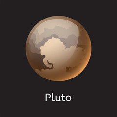 Wall Mural - High quality space planet galaxy astronomy pluto universe science globe cosmos orbit star vector illustration