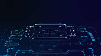 Wall Mural - 3d Futuristic user interface
